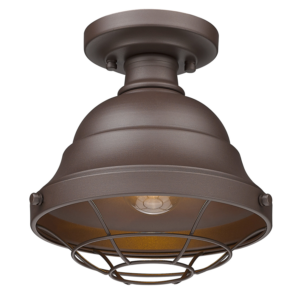 Golden Lighting Bartlett 1-light Outdoor Ceiling in Textured Bronze